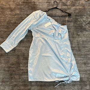 Elegant Blue One-Shoulder Dress